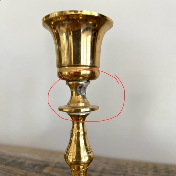 Brass candlesticks set of 3 - Picture 4 of 7